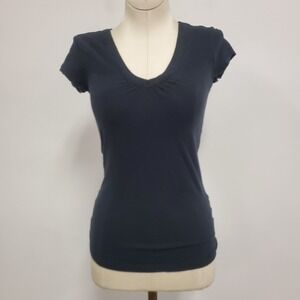 Vintage So Womens Y2K Short Sleeve T Shirt Size XS Black Preppy Everyday Neutral